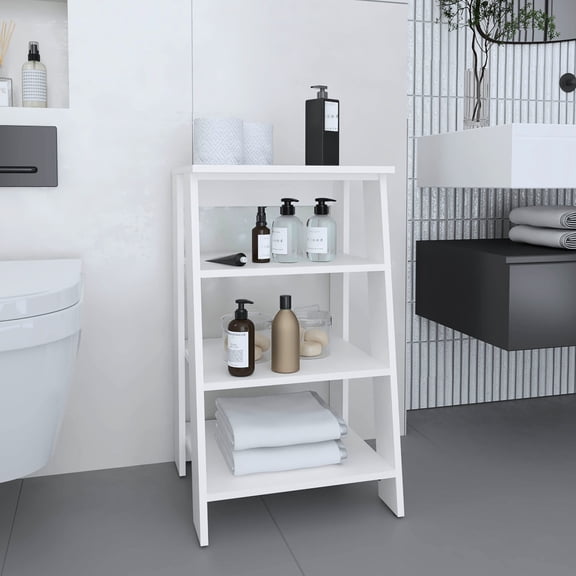 Linen Cabinet with Four Shelves | Can Be Used in Dorm for Personal Items Storage | CPSIA Compliant Engineered Wood | Deal with Dorm Storage Constraints