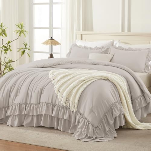 Linen California King Comforter Set (104x96Inch), 3 Pieces Farmhouse ...