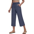 thumbnail image 1 of Linen Capri Pants for Women Linen Clothes for Women Baggy Linen Pants for Women Women's Cropped Pants Cotton Cropped Pants Lightweight Summer Capris for Women, 1 of 3