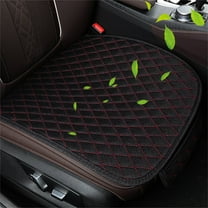 Linen Car Seat Bottom Cover Pad, Breathable Auto Front Seat Protector with Storage Pocket, Comfortable Seat Bottom Cushion Mat for Most Vehicle, Universal Interior Car Accessories