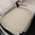 thumbnail image 1 of Linen Car Seat Cushion Set - 3-Piece Breathable Summer Cool Pad for Sedan, SUV, Truck - Beige, Ventilated Honeycomb Mesh Design, Non-Slip & Washable - 52x23.2in, 24.8x18.1in, 23.6x19.3in, 1 of 7