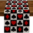 thumbnail image 1 of Linen Casino Table Runner Las Vegas Party Decoration Poker Night Themed Birthday Party Supply Dining Room Kitchen Home Decor (13" x 72"), 1 of 5