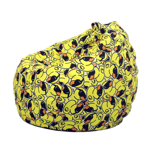Linen Chair Stuffed Animal Storage Sofa Cover for Sunroom Yellow Duck