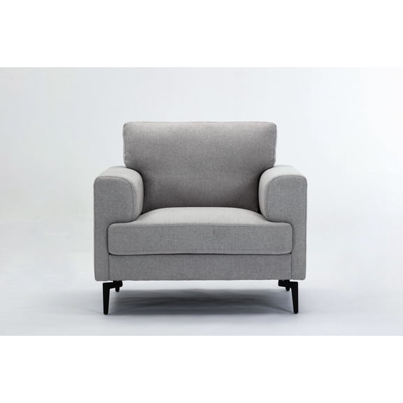 Linen Chair with Pine Wood Frame / Natural - Looking Seating for Cottage - Style Homes