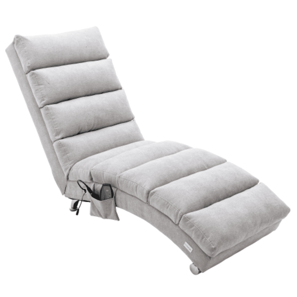 Linen Chaise Lounge Indoor Chair, Modern Long Lounger for Office or