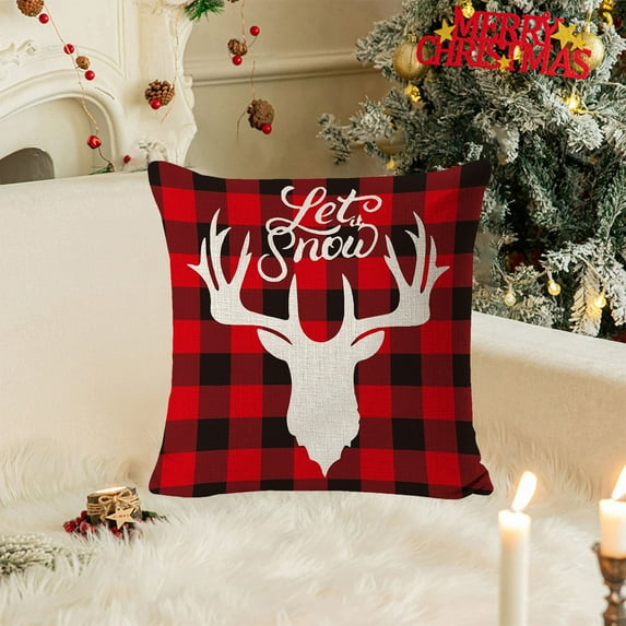 Linen Christmas Pillowcase 17.71x17.71in Used For Christmas Decoration Winter Holiday Decoration Pillow Cover Suitable For Home Sofas