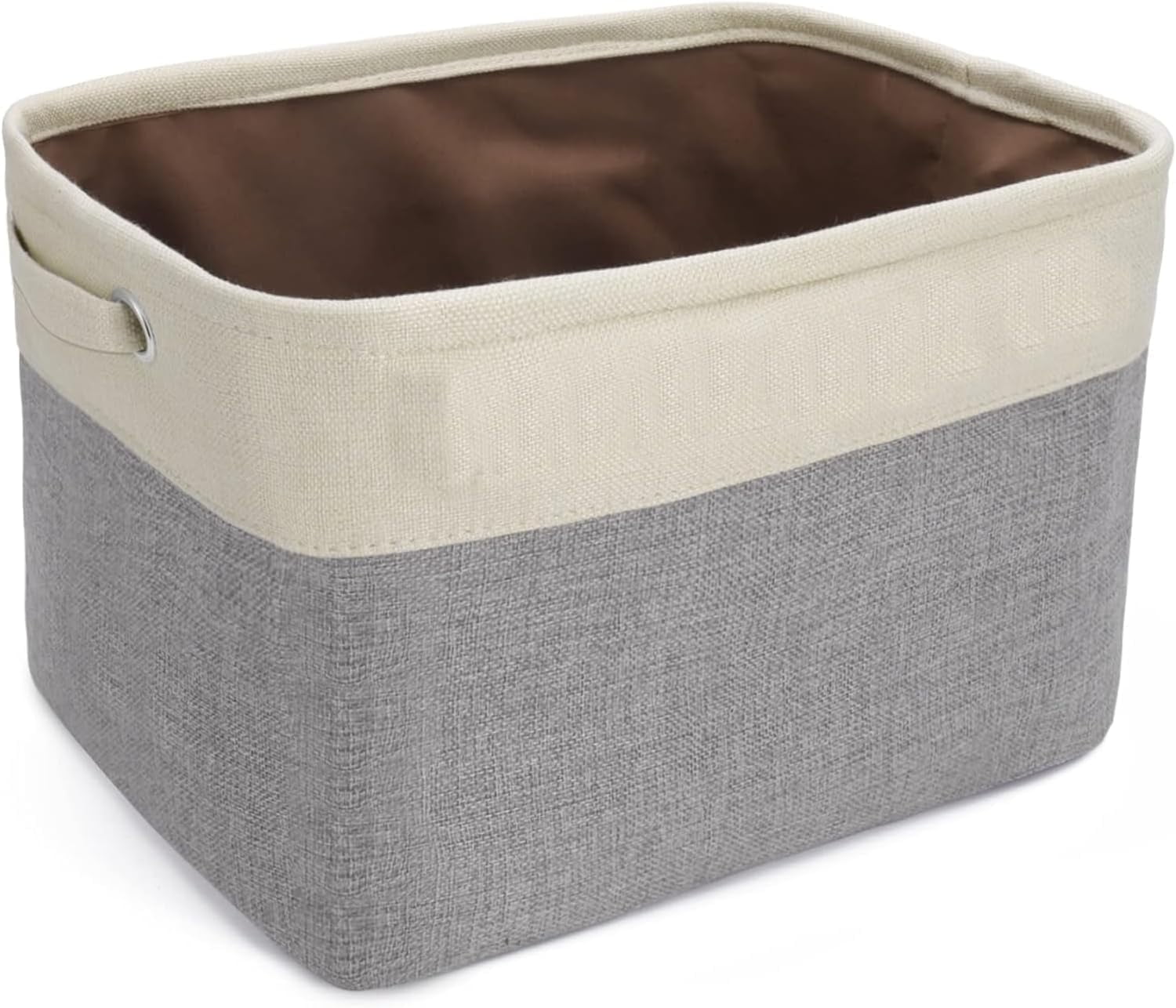Linen Closet Collapsible Storage Basket Bin for Shelves, Fabric Rectangle Organizers with Handles for Home,Nursery,Clothes, Toys,Books, Laundry