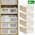 thumbnail image 1 of Linen Closet Organizers and Storage 4 Pack Closet Storage Bins Linen Closet Baskets for Closet Organization Foldable Closet Organizer Bins with Clear Window For Organizing Clothing Toys Beding, 1 of 12