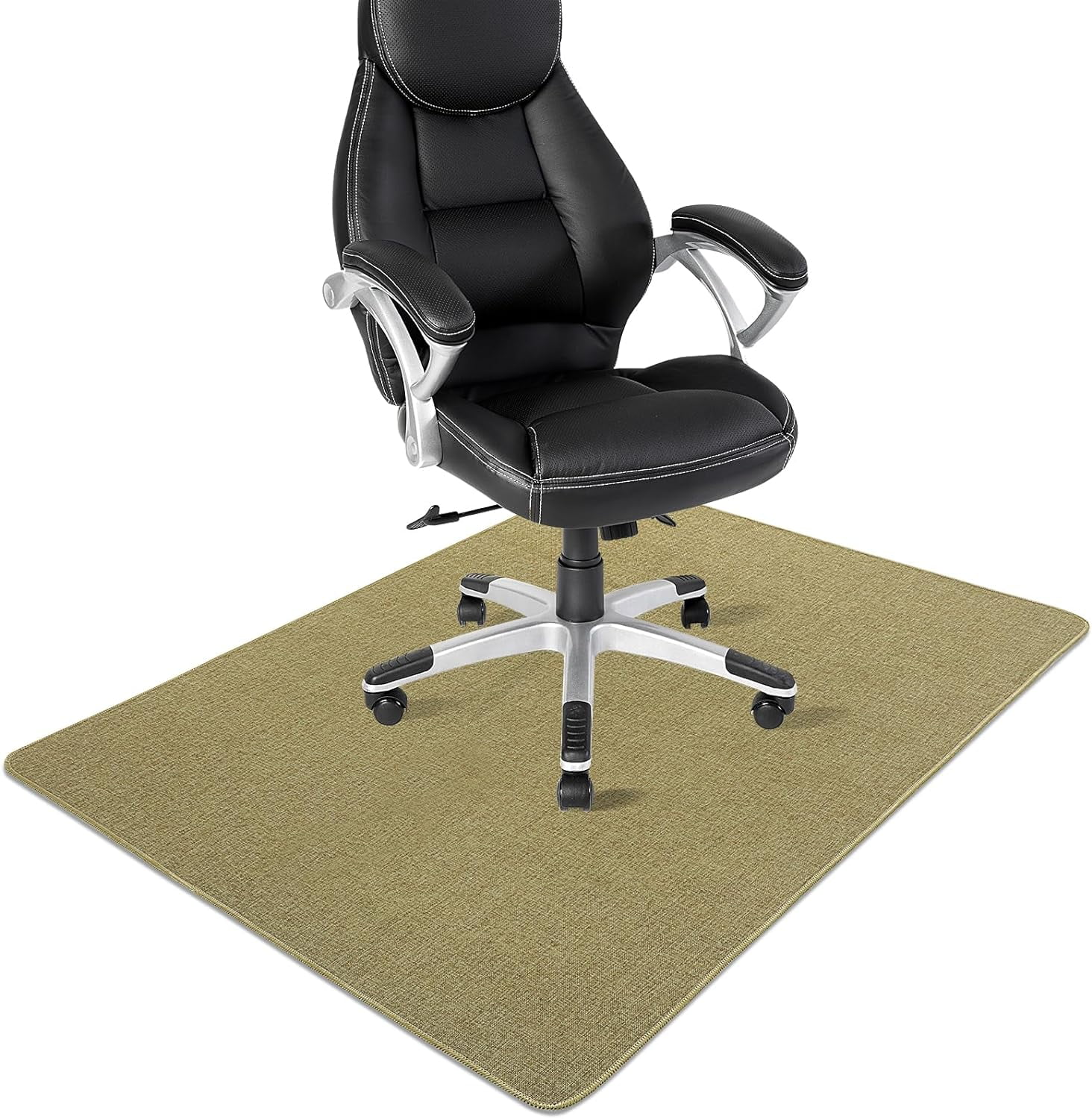 Linen Color Office Chair Mat for Hardwood Floor 4'x3',Non Slip Rubber