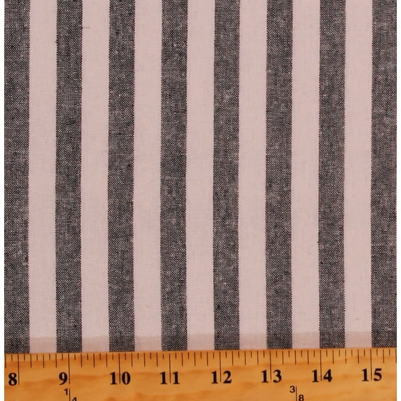 Linen Cotton Blend Essex Yarn Dyed Classic Wovens Cream & Indigo 1/2" Stripes 43" Wide Medium Weight Chambray Look Fabric by the Yard (SRK-17586-62INDIGO)