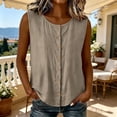 thumbnail image 1 of Linen Cotton Button Tank Top For Women Sleeveless Relaxed Fit Summer Casual Wear Versatile Lightweight Breathable Everyday Top, 1 of 8
