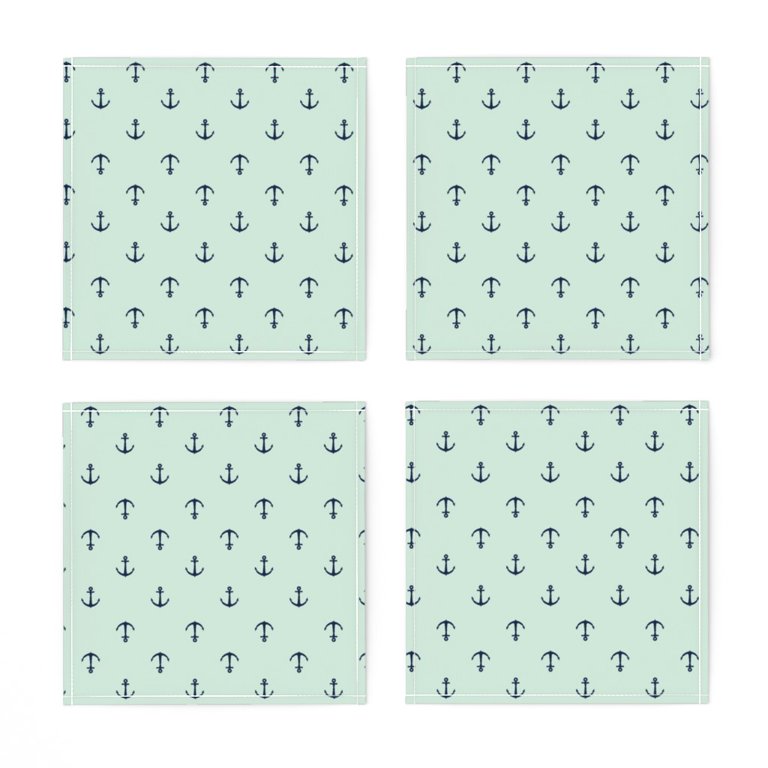 Anchor Cloth Napkins - Set of 4 in white