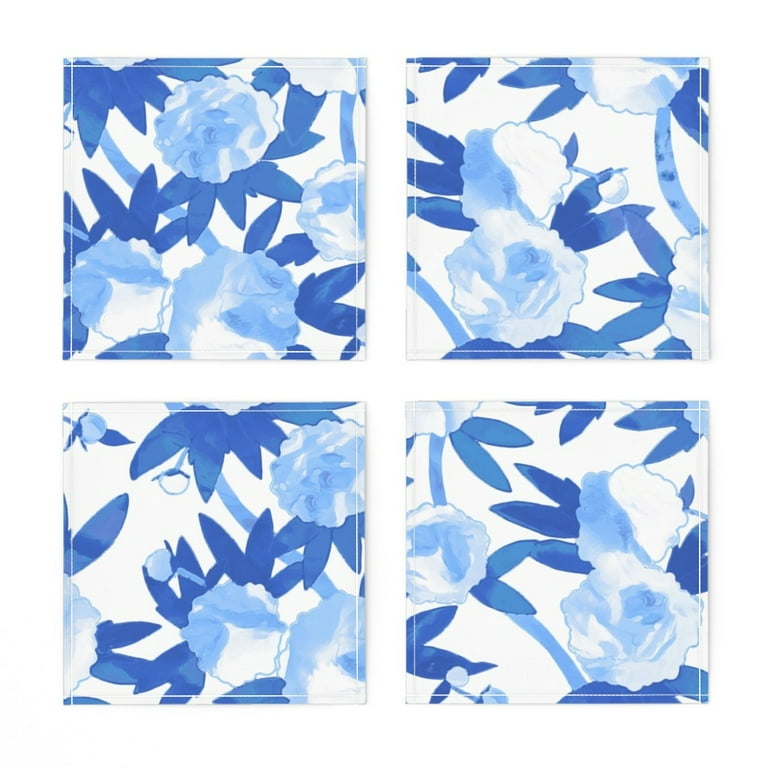 Cloth Napkins Set of 4 in Blue and White Floral Chinoiserie Print – Kate  McEnroe New York