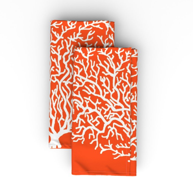 Polyester Napkin, Solid Color Napkin Cloth, Coral Cotton Linen