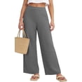 thumbnail image 1 of Linen Cotton Casual Pants For Women With Pockets Solid Weekend Wear Home Lounge Summer Casual Comfort Outdoor Walks Easy Movement Relaxed Workday And Weekend Outfits Gray XL, 1 of 8