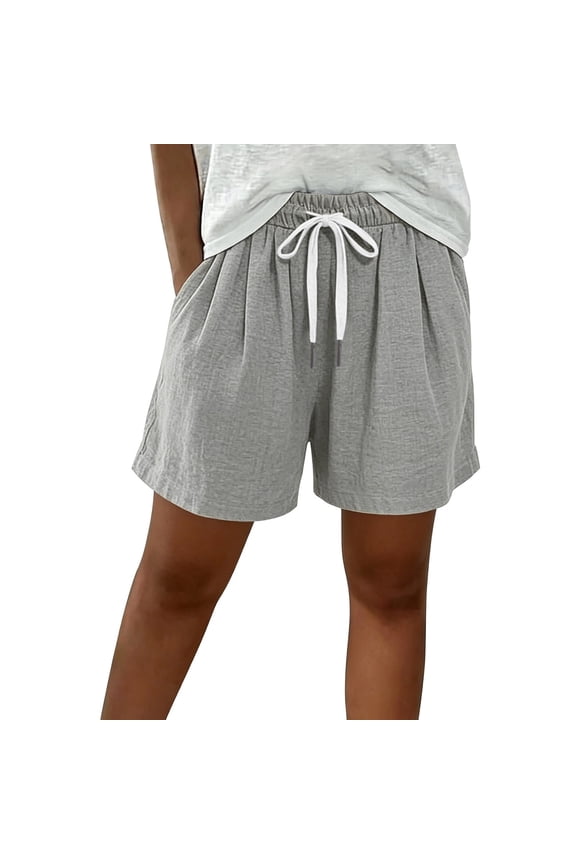 Linen Cotton Casual Shorts For Women Drawstring Pocketed Pleated Brunch Plans Laid Back Summer On The Go Comfort Weekend Packing Wardrobe Hero Daily Outfit