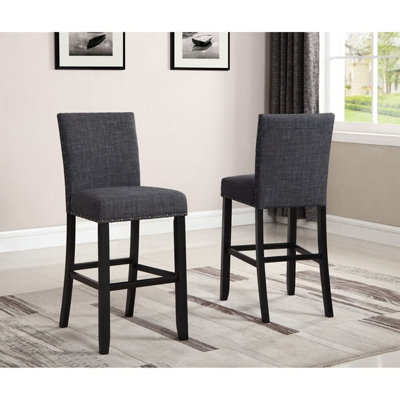 Linen - Cotton Comfort / Patio Bar (Covered) / Grey Fabric Bar Stools Set