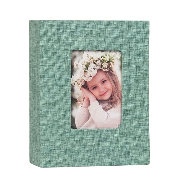 Linen Covered Photo Album with Window Display for 4x6 Inch Photos Hardcover Memory Book for Keepsake Storage