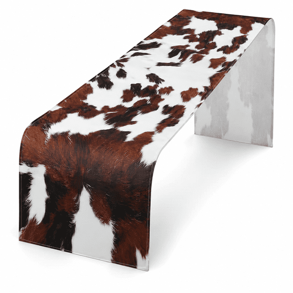 Linen Cow Print Table Runner, 71x13 Inch Western Table Runners Western Decor for Home, Farmhouse Table Runners for Parties Kitchen Western Barnyard Cowboy Birthday Home Decorations