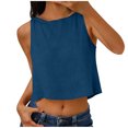 thumbnail image 1 of Linen Crop Tops for Women Sleeveless Tank Y2K New Trendy Button Down Lightweight Slim Fit Juniors Shirts, 1 of 8