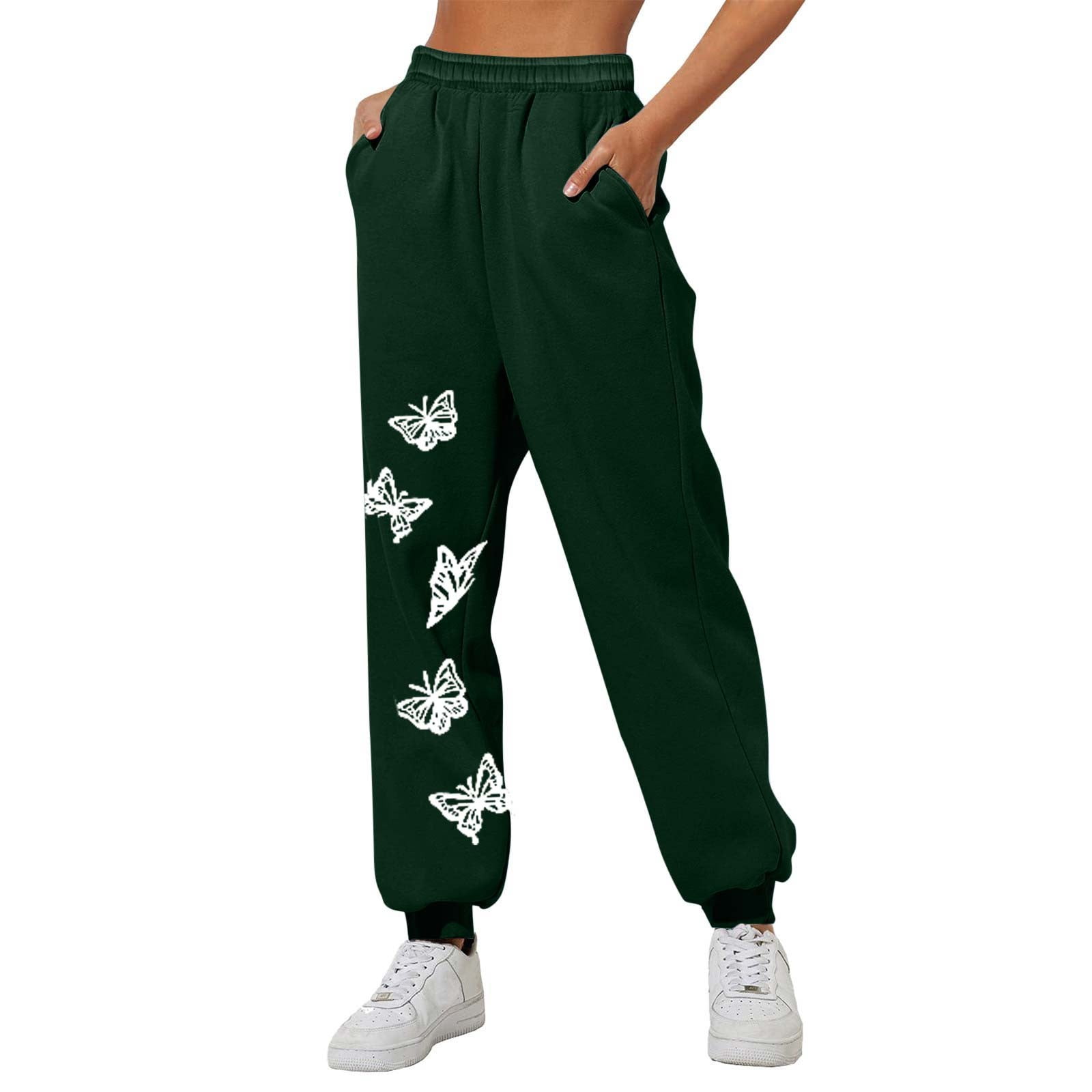 Linen Cropped Pants Women Stretchy Floral Drawstring Elastic Summer