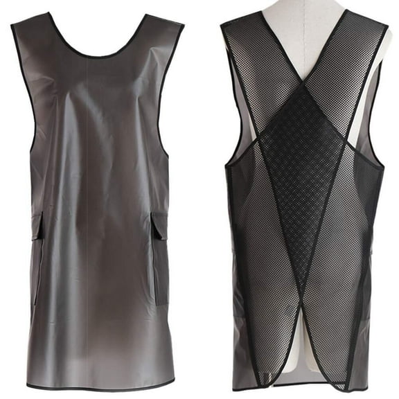 Linen Cross Back Kitchen Apron with Pockets  Cute, suitable for baking, painting, gardening, cleaning Grey