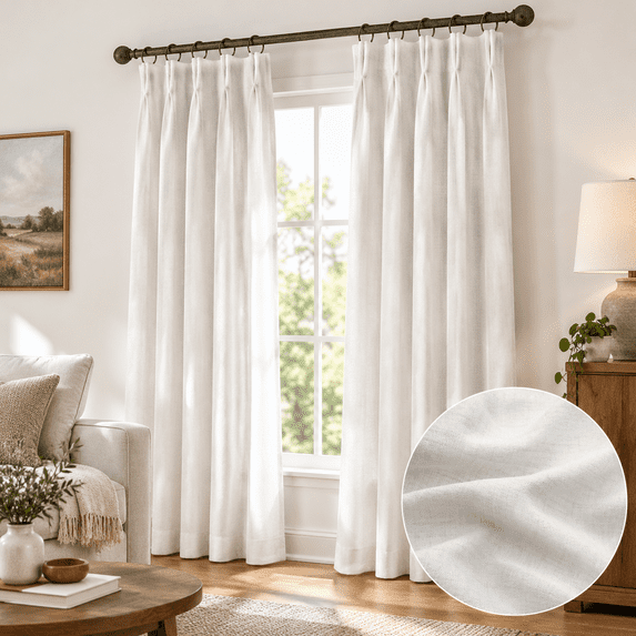 Linken Roo Linen Curta90 Inches Long 2 Panels Set Light Filtering Luxury For ...