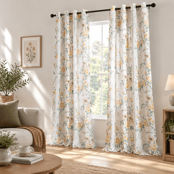 Linen Curta95 Inch Length For Living Room Semi Sheer Light Filtering ...
