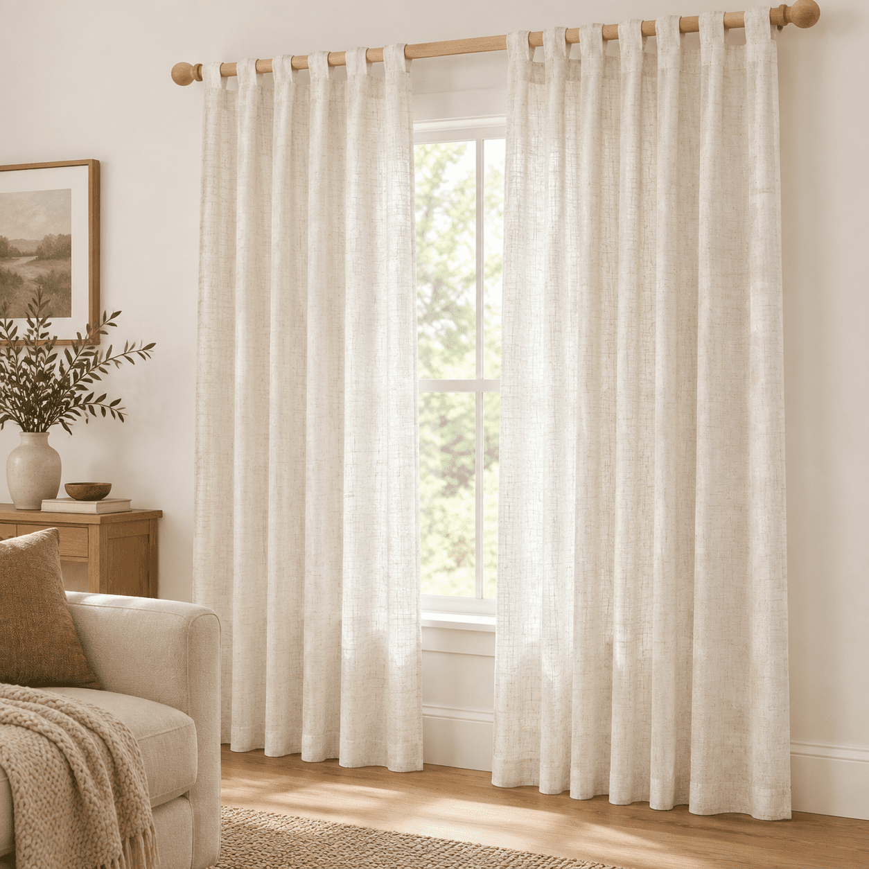Linen Curtafor Sliding Gldoor Tab Semi Sheer Curtain Panels Extra Long ...