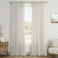thumbnail image 1 of Topfinel Linen Curtains Soft Textured Semi Sheer Light Filtering Drapes Rod Pocket Back Tab Window Treatments for Living Room Bedroom, Beige, 50"x96", 2 Panels, 1 of 9
