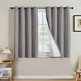 thumbnail image 1 of Linen Curtains 100% Blackout Curtains for Bedroom 45 inch Long Full Light Blocking Nature Linen Blended Window Curtains for Living Room Nickel Grommet (2 Panels, Heathered Dove), 1 of 7