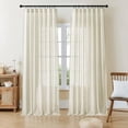 thumbnail image 1 of Linen Curtains 108 Inch Length 2 Panel Sets,Light Filtering Curtains for Bedroom 100 Inch Wide Living Room Drapes with Back Tabs & Rod Pockets (W100 x L108 Inch, Beige), 1 of 8