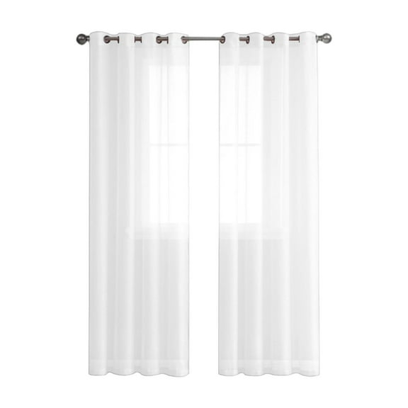 Linen Curtains 98 Inch Length for Bedroom Living Room, Soft Linen Textured Window Drapes Semi Sheer Light Filtering Back Tab Rod Pocket Burlap, 2 Panels