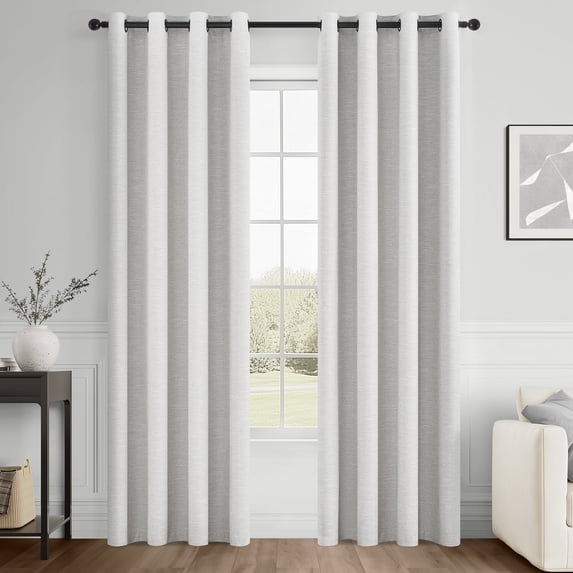 Top Finel Grommet Top Blackout Curtains, Grey Beige, 52" x 90", 2 Panels