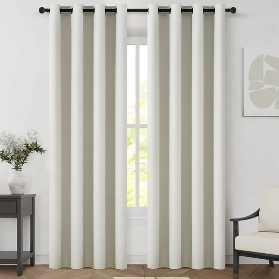 Top Finel Grommet Top Blackout Curtains, Birch, 52" x 96", 2 Panels