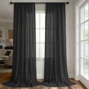 Linen Curtains for Living Room 2Panel Set Rod Pocket Light Filtering Privacy Neutral Semi Sheer Flax Linen Curtains Rustic Farmhouse Boho Decor Cotton Textured Gauze Drapes 52x95 Inch