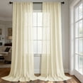 thumbnail image 1 of Linen Curtains for Living Room 2Panel Set Rod Pocket Light Filtering Privacy Neutral Semi Sheer Flax Linen Curtains Rustic Farmhouse Boho Decor Cotton Textured Gauze Drapes 52x85 Inch, 1 of 8