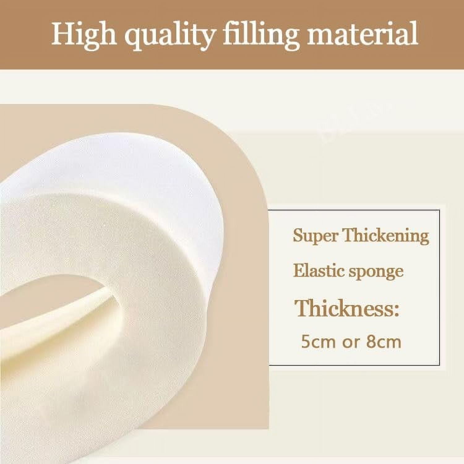 Linen Dining Chair Cushion With Ties, UShape High Density Foam