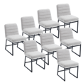thumbnail image 1 of Linen Dining Chairs, Mid Century Dining Chair with Black Metal Legs, Upholstered Dining Chairs, Accent Desk Chair for Kitchen Living Room Dining room Bistro Coffee Shop(Beige,Set of 8), 1 of 10