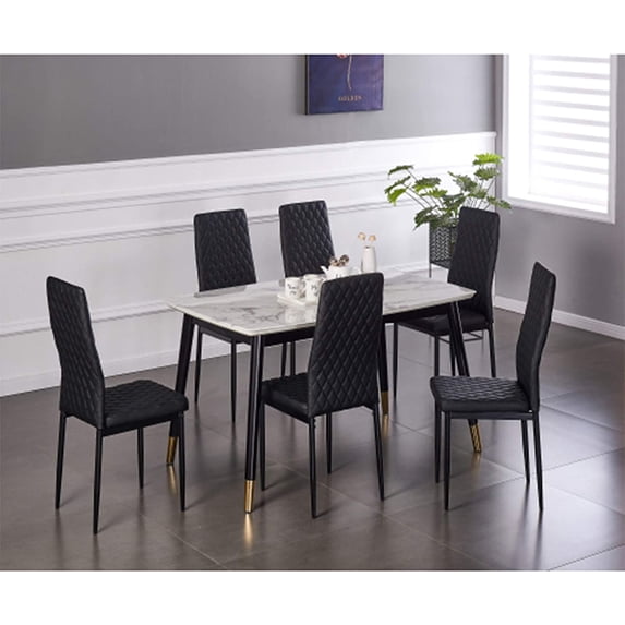 Linen Dining Chairs, Modern Dining Chair with Black Metal Legs, Leisure Chair Upholstered Dining Chairs, Accent Desk Chair for Dining Room, Kitchen, Vanity, Living Room(Yellow,Set of 2)
