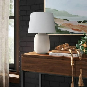 Linen Drum Lamp Shade White