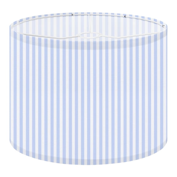 Linen Drum Lamp Shades Blue White Vertical Striped Design 13" x 13" x 10" Lampshade for Table Lamps Floor Lamps Lamp Shade Replacement Easy Assembly Required