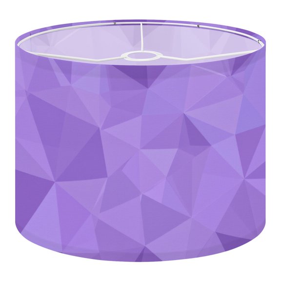 Linen Drum Lamp Shades Geometric Purple Polygonal Abstract Design 13" x 13" x 10" Lampshade for Table Lamps Floor Lamps Lamp Shade Replacement Easy Assembly Required