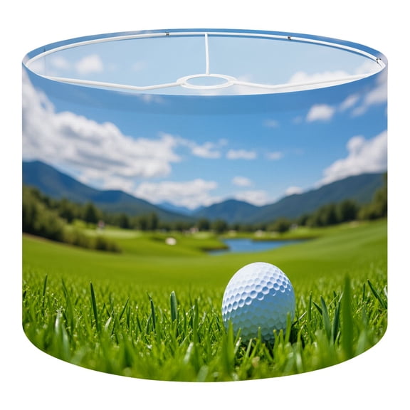 Linen Drum Lamp Shades Golf ball course Golf Grass Mountain Lake 13" x 13" x 10" Lampshade for Table Lamps Floor Lamps Lamp Shade Replacement Easy Assembly Required