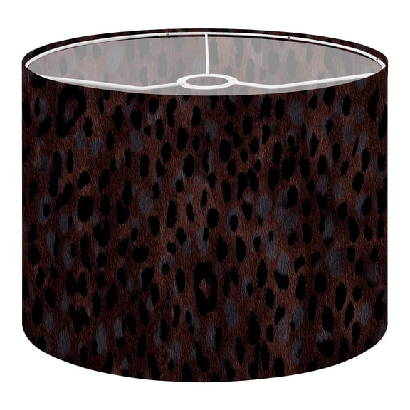 Linen Drum Lamp Shades Leopard Print Bold Dark Spots Brown 13" x 13" x 10" Lampshade for Table Lamps Floor Lamps Lamp Shade Replacement Easy Assembly Required