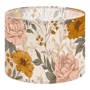 Vintage Printed Drum Lampshade – 11.8” X 7.9” Hanging Cover For Pendant & Floor Lamps
