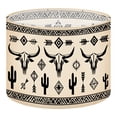 thumbnail image 1 of Linen Drum Lamp Shades Southwestern Bull Skull Geometric Design Cactus Arrows 13" x 13" x 10" Lampshade for Table Lamps Floor Lamps Lamp Shade Replacement Easy Assembly Required, 1 of 8