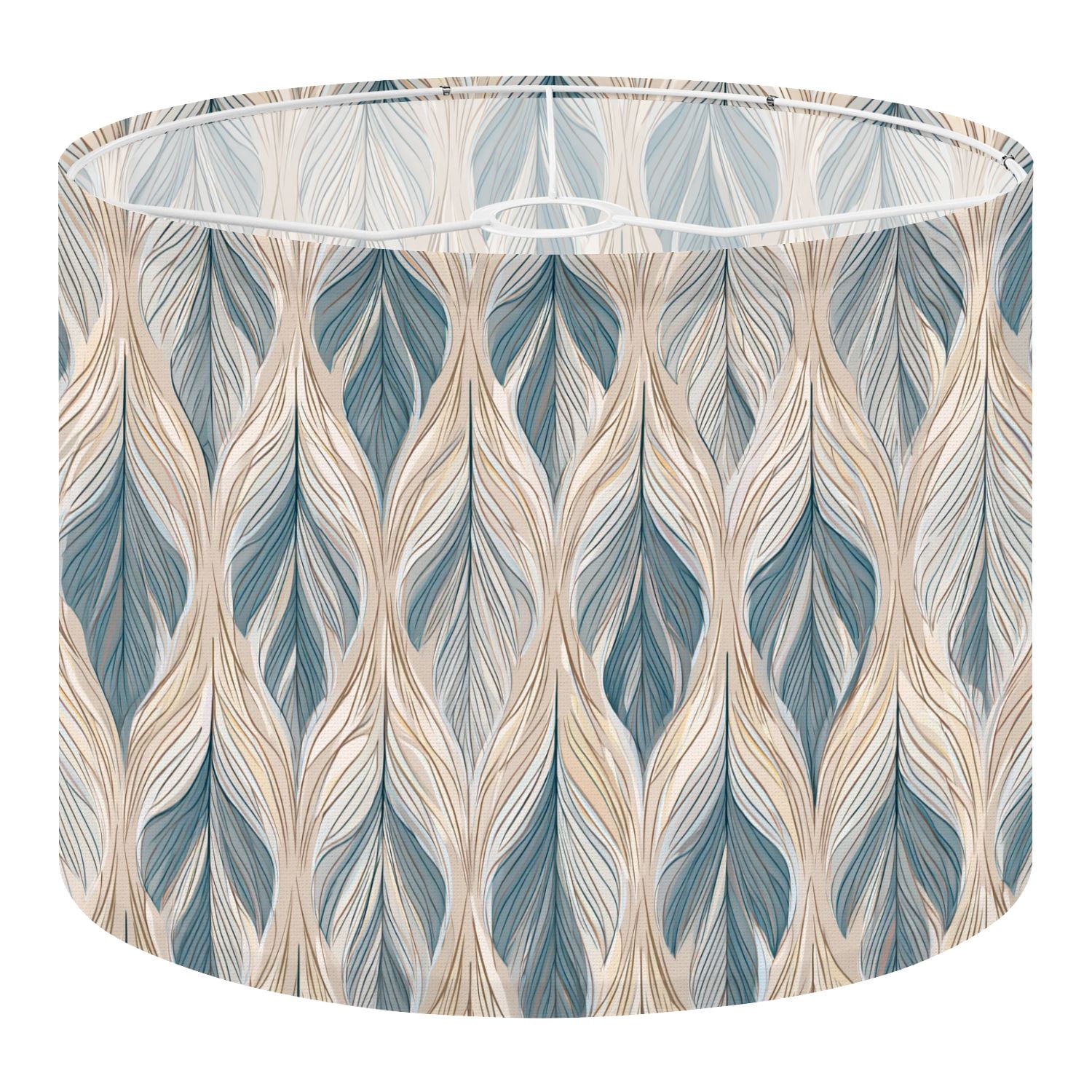 Linen Drum Lamp Shades seamless inspired by retro designs pastel colors 13" x 13" x 10" Lampshade for Table Lamps Floor Lamps Lamp Shade Replacement Easy Assembly Required