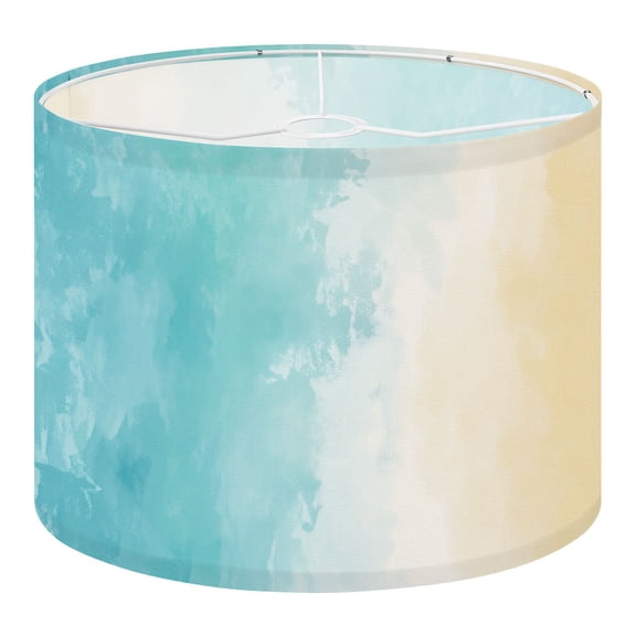 Linen Drum Lampshades Abstract Beach Sea Summer Grunge Wave Sand Pastel Crayon Drawing 13"x13"x10" Light Shade for Table Lamps Floor Lamp Shades Lampshade Replacement Assembly Required