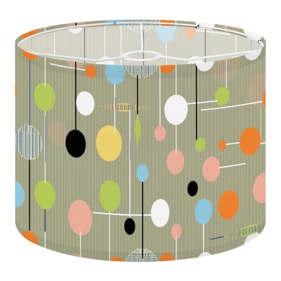 Linen Drum Lampshades Abstract Geometric Colorful Circles Lines 13"x13"x10" Light Shade for Table Lamps Floor Lamp Shades Lampshade Replacement Assembly Required